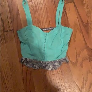 Green crop top